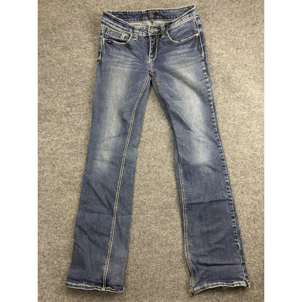 Cowgirl Up Bootcut‎ Jeans Womens 8/W 30 Blue Medium Wash Low Rise Stretch 36L
